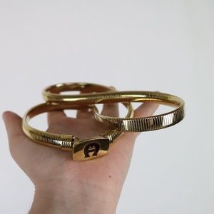 Etienne Aigner gold toned stretch waist belt